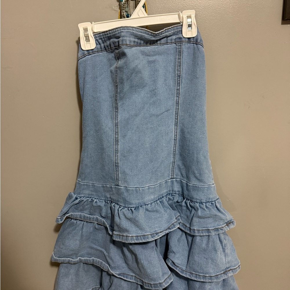 Blue denim dress